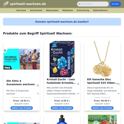 Screenshot spirituell-wachsen.de