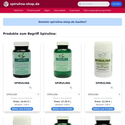 Screenshot spirulina-shop.de