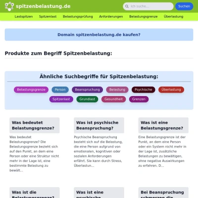 Screenshot spitzenbelastung.de