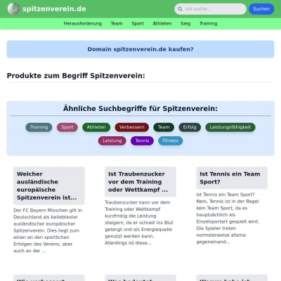 Screenshot spitzenverein.de