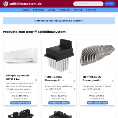 Screenshot splitklimasystem.de