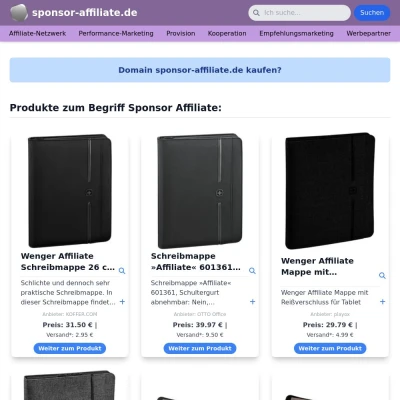 Screenshot sponsor-affiliate.de