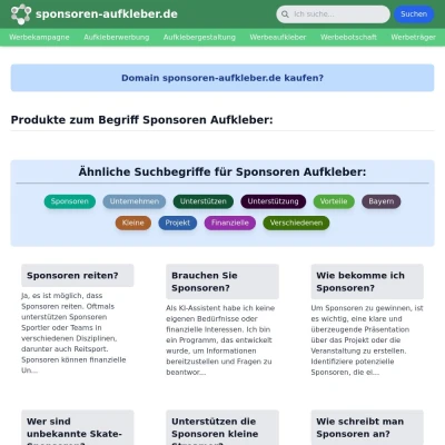 Screenshot sponsoren-aufkleber.de