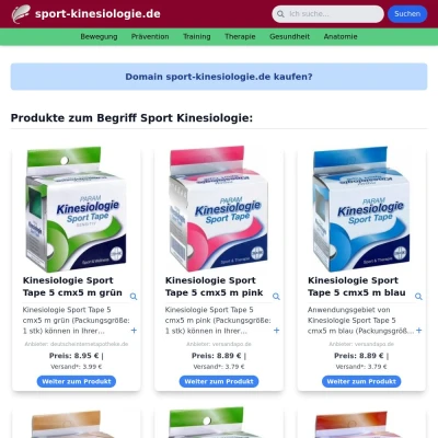 Screenshot sport-kinesiologie.de