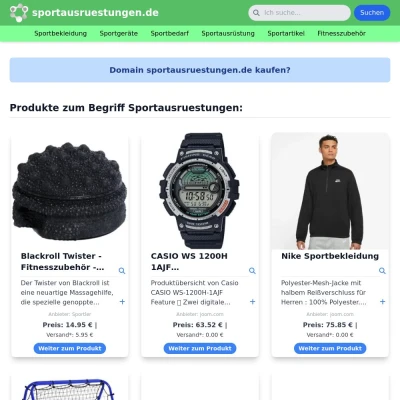 Screenshot sportausruestungen.de