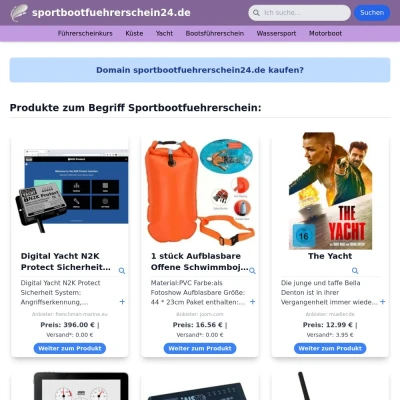 Screenshot sportbootfuehrerschein24.de