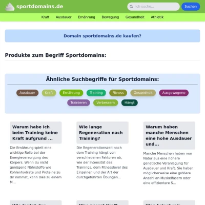 Screenshot sportdomains.de