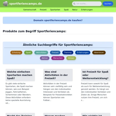 Screenshot sportferiencamps.de