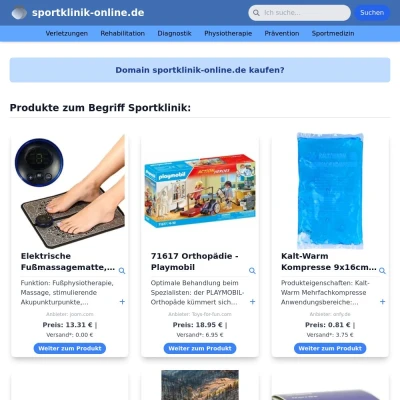 Screenshot sportklinik-online.de