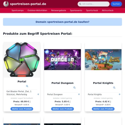 Screenshot sportreisen-portal.de