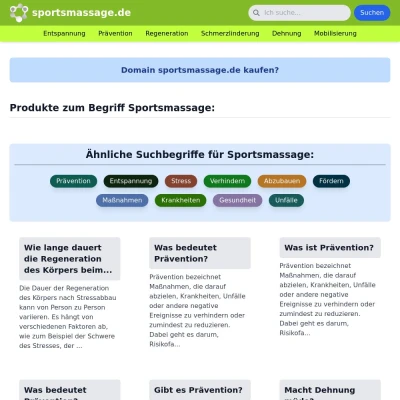 Screenshot sportsmassage.de