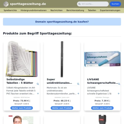 Screenshot sporttageszeitung.de