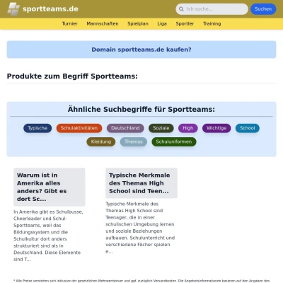 Screenshot sportteams.de