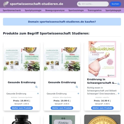 Screenshot sportwissenschaft-studieren.de