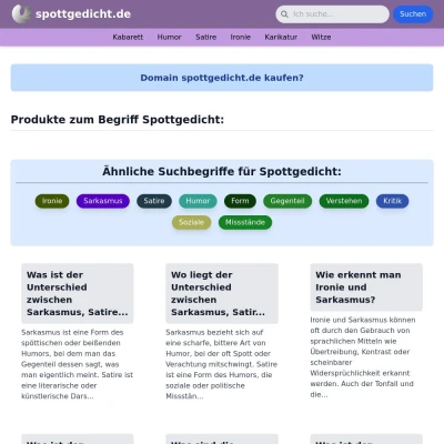 Screenshot spottgedicht.de