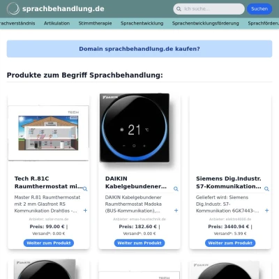 Screenshot sprachbehandlung.de