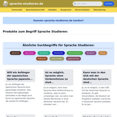 Screenshot sprache-studieren.de