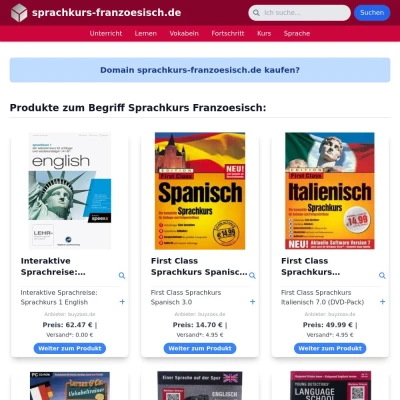 Screenshot sprachkurs-franzoesisch.de