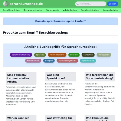 Screenshot sprachkurseshop.de