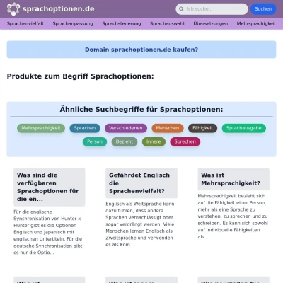 Screenshot sprachoptionen.de