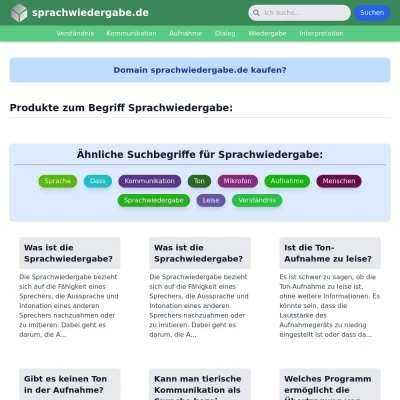 Screenshot sprachwiedergabe.de