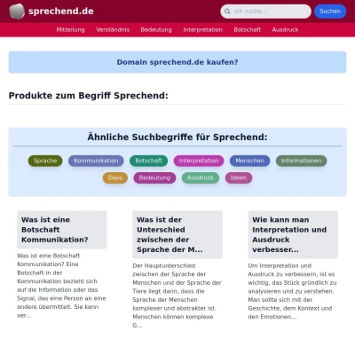 Screenshot sprechend.de