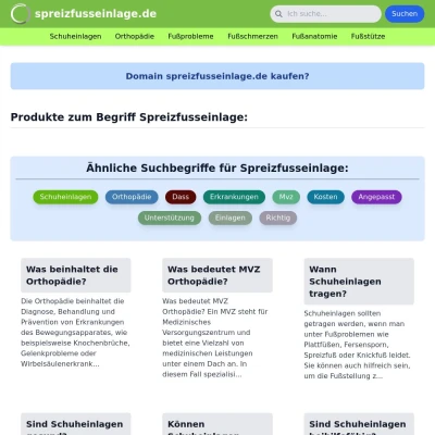 Screenshot spreizfusseinlage.de