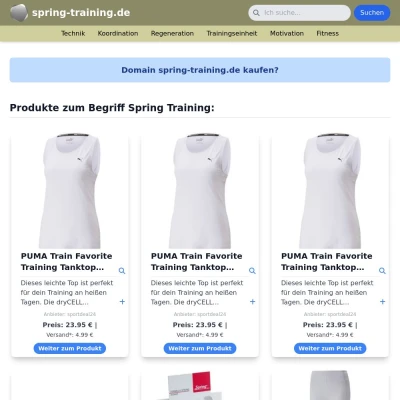 Screenshot spring-training.de