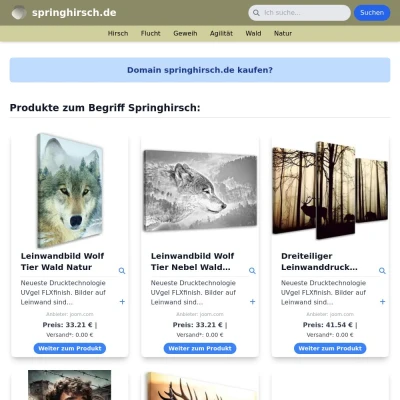 Screenshot springhirsch.de