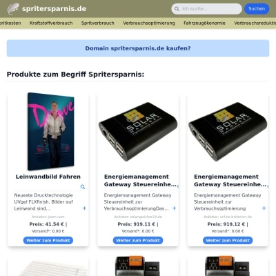 Screenshot spritersparnis.de