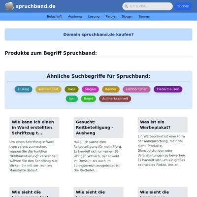 Screenshot spruchband.de