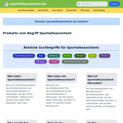 Screenshot spurhalteassistent.de