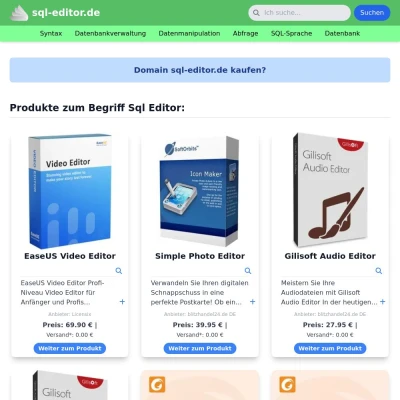 Screenshot sql-editor.de