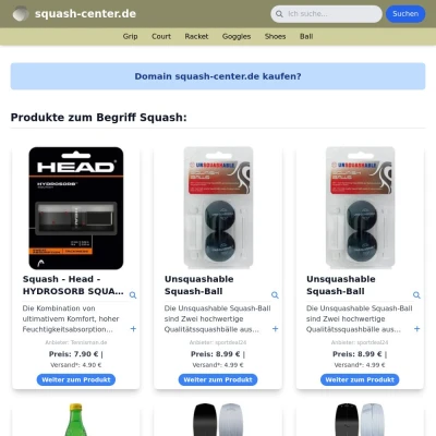 Screenshot squash-center.de