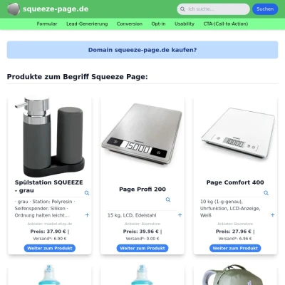 Screenshot squeeze-page.de