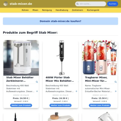 Screenshot stab-mixer.de