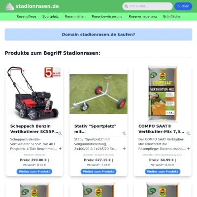 Screenshot stadionrasen.de