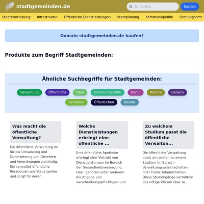 Screenshot stadtgemeinden.de