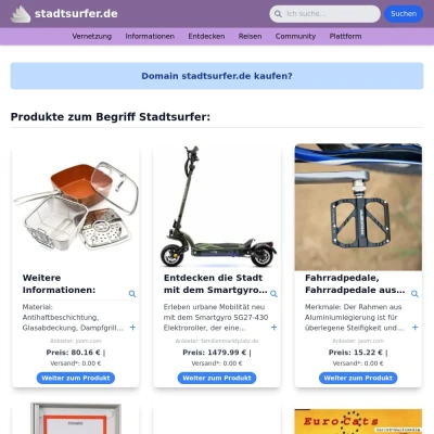 Screenshot stadtsurfer.de