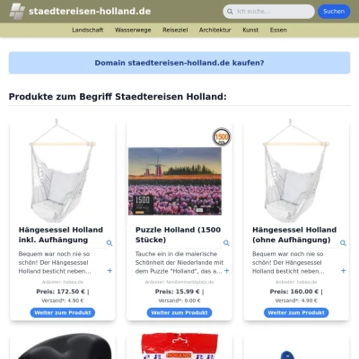 Screenshot staedtereisen-holland.de