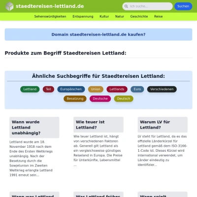 Screenshot staedtereisen-lettland.de