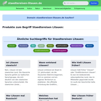 Screenshot staedtereisen-litauen.de