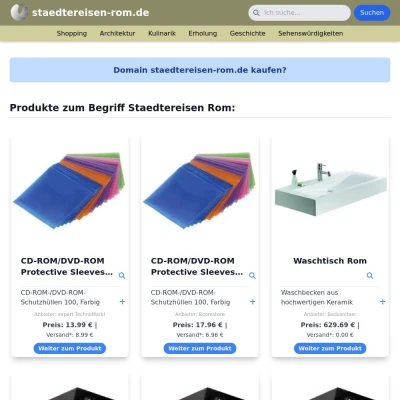 Screenshot staedtereisen-rom.de