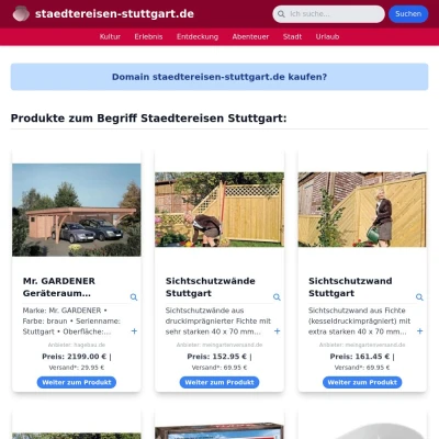 Screenshot staedtereisen-stuttgart.de