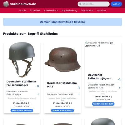 Screenshot stahlhelm24.de