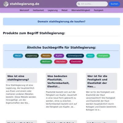 Screenshot stahllegierung.de