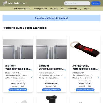 Screenshot stahlniet.de