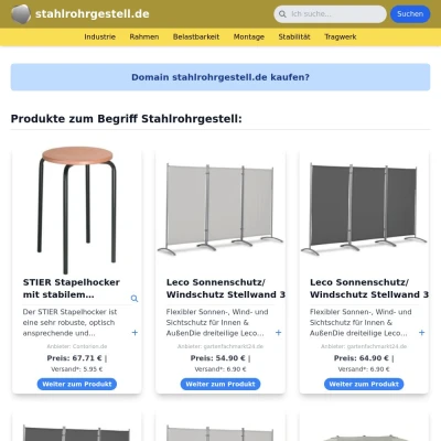 Screenshot stahlrohrgestell.de