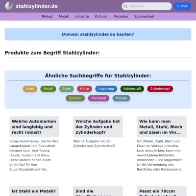 Screenshot stahlzylinder.de