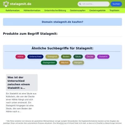 Screenshot stalagmit.de